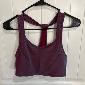Striped Spiritual Gangster Burgundy Sports Bra NWOT Yoga Gym Run